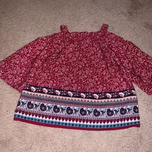 My Michelle Girls red cold shoulder top